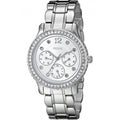 Guess Enchanting silver women's watch with crystal bezel and three subdials