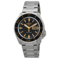 Seiko 5 Sports SKX SRPK99K1 automatic watch with black dial and golden hands and markers