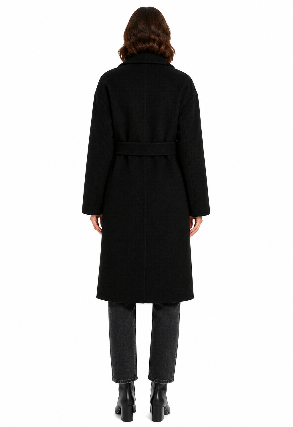 Bagutta Women Coat Long Wool Belt Black
