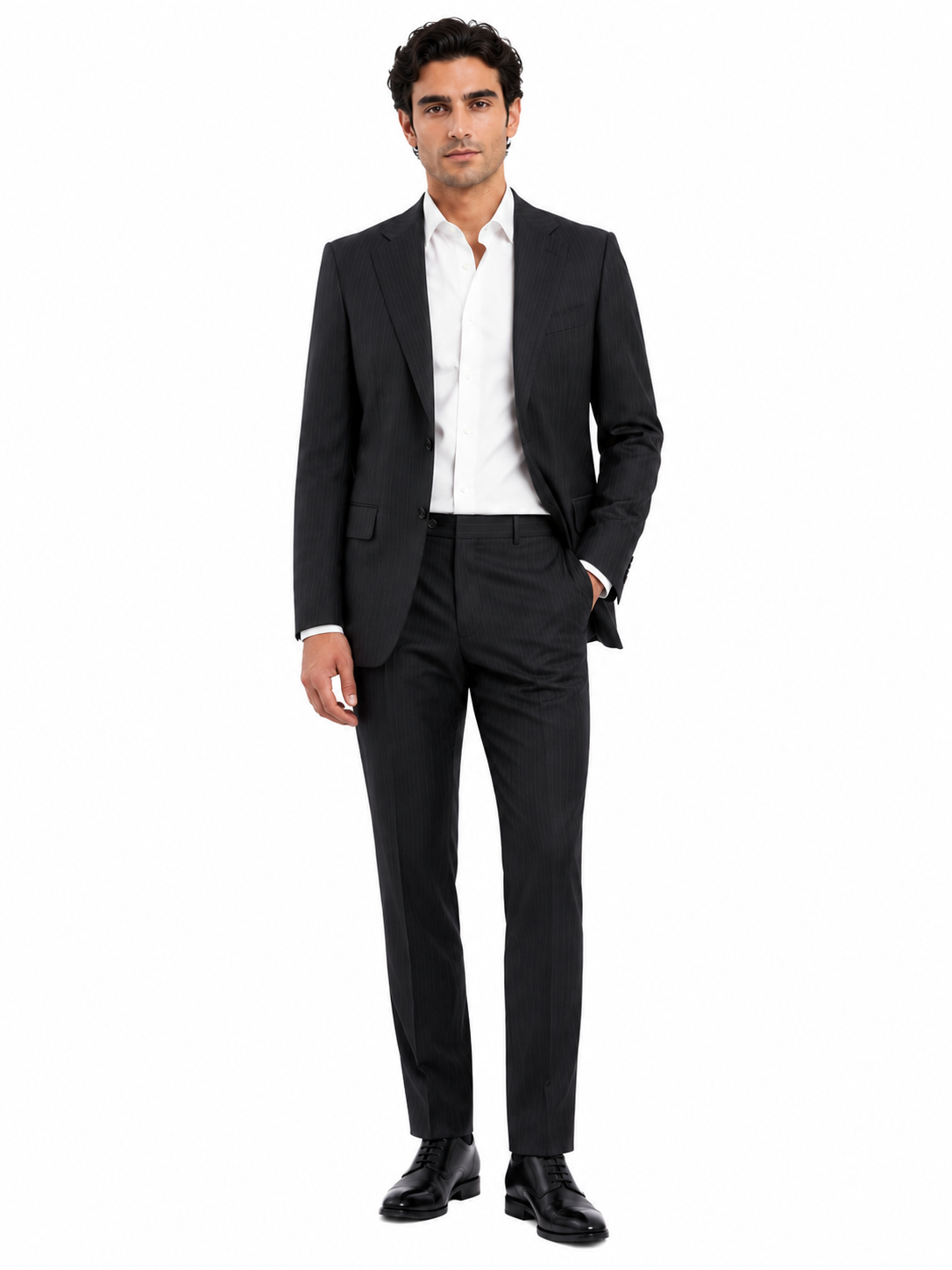 Ermenegildo Zegna Fabric Men Suit Wool Pinstripe Blue