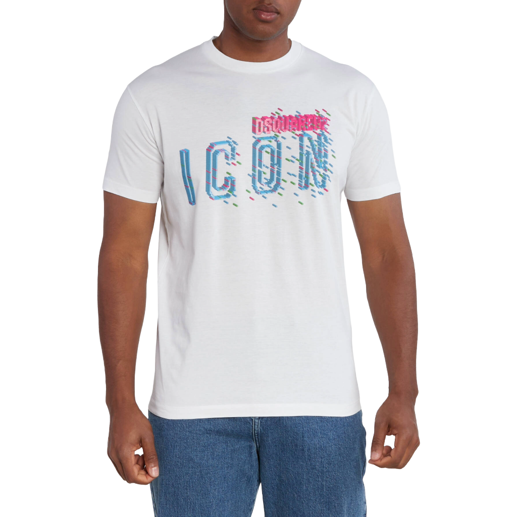 Dsquared2 Men T-Shirt Icons Pixel White
