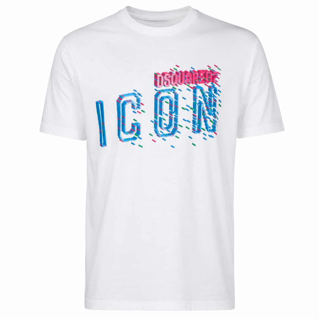 Dsquared2 Men T-Shirt Icons Pixel White