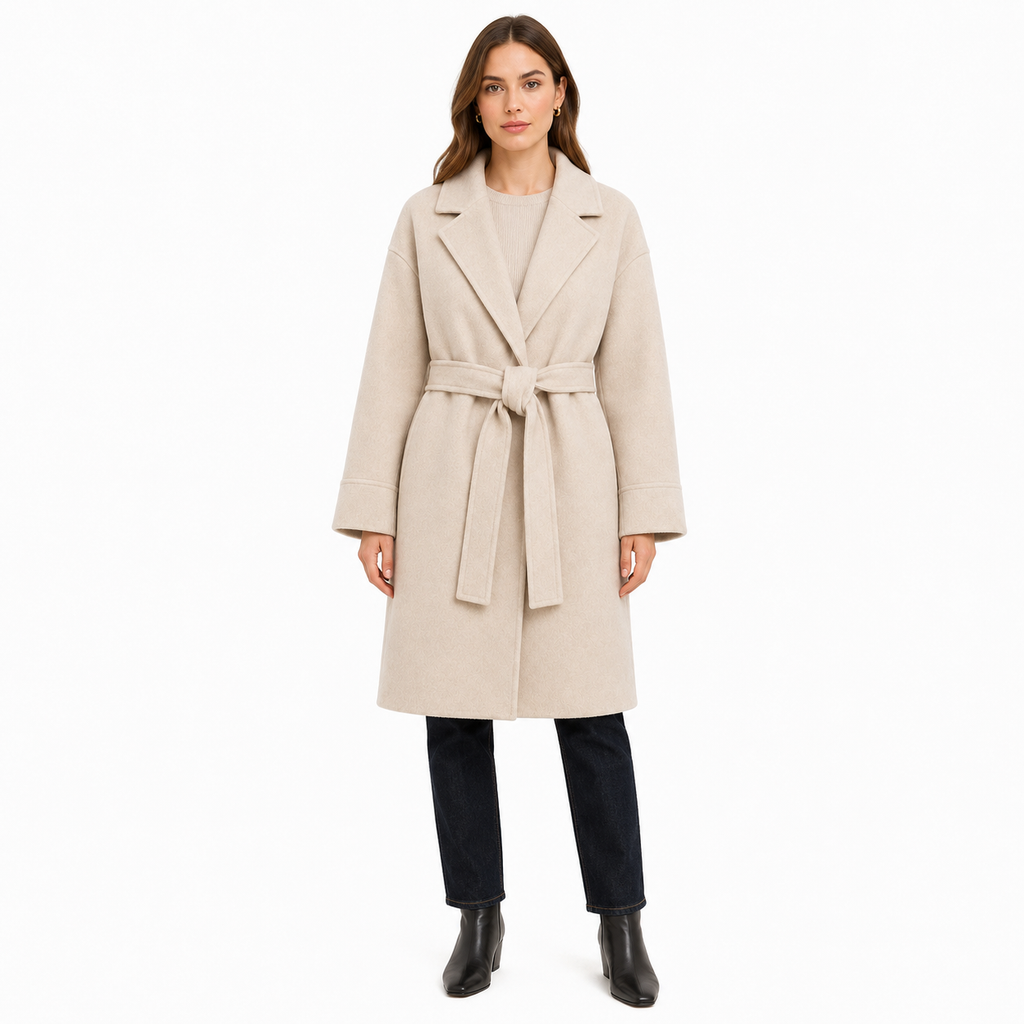 Bagutta Women Coat Wool Belt Beige