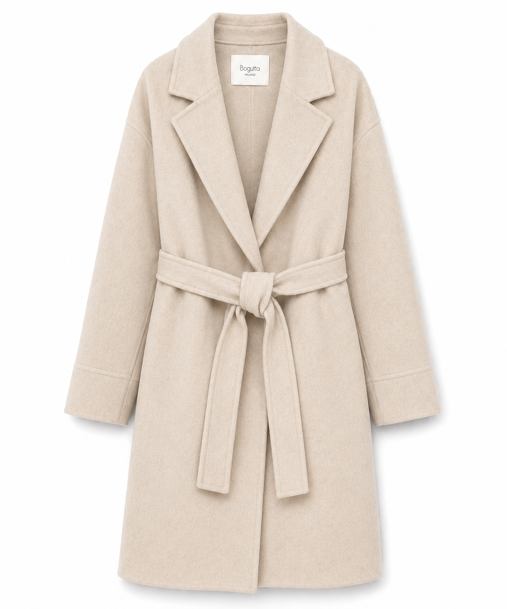 Bagutta Women Coat Wool Belt Beige