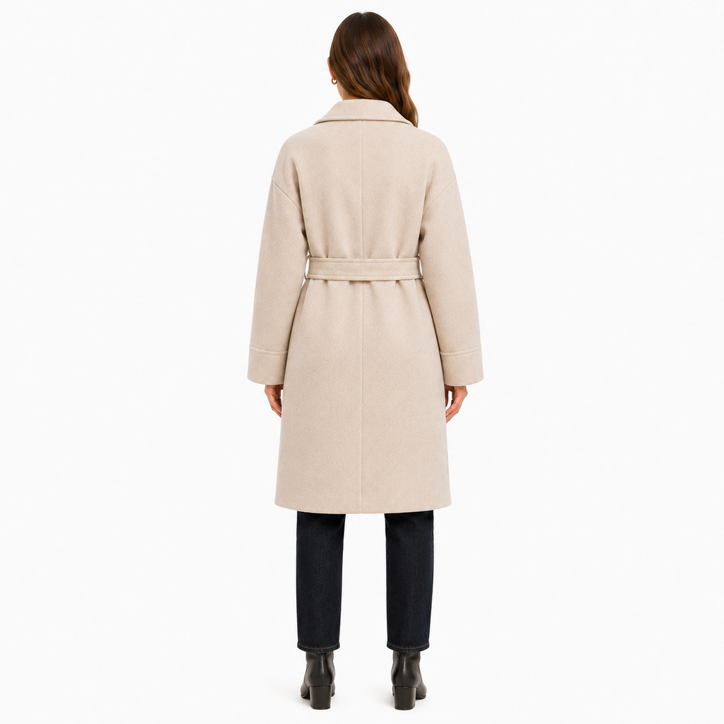 Bagutta Women Coat Wool Belt Beige