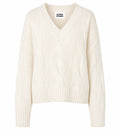 Alpha Studio Women Boxy Weaving Sweaters White