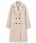Bagutta Women Coat Long Wool Double-Breasted Beige