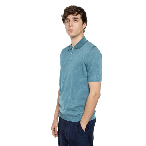 Alpha Studio Men Polo Piquet Light Blue