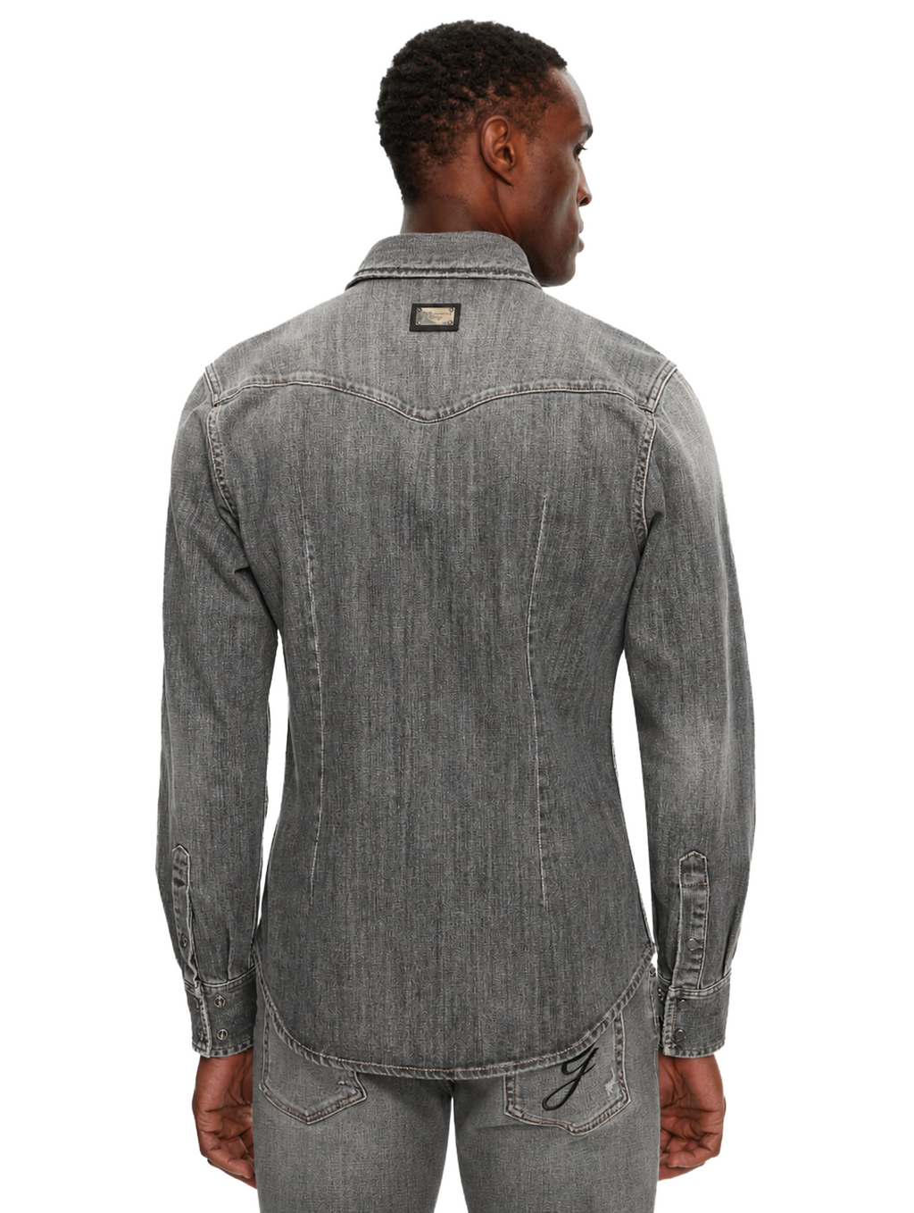 Dolce & Gabbana Men Shirt Denim Grey
