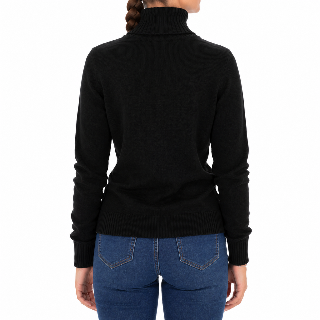 Emilio Romanelli Women Knit Cashmere Turtleneck Black