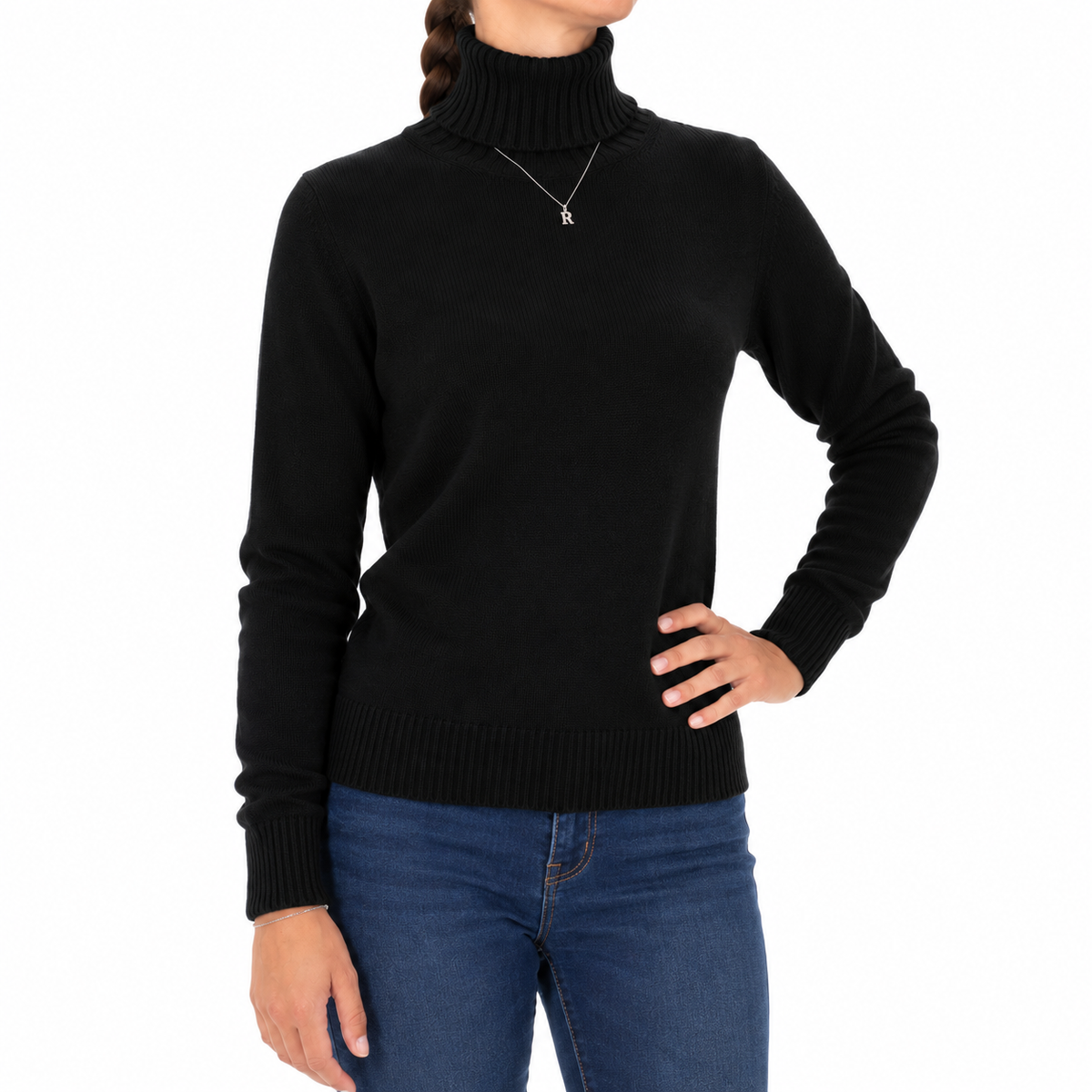Emilio Romanelli Women Knit Cashmere Turtleneck Black