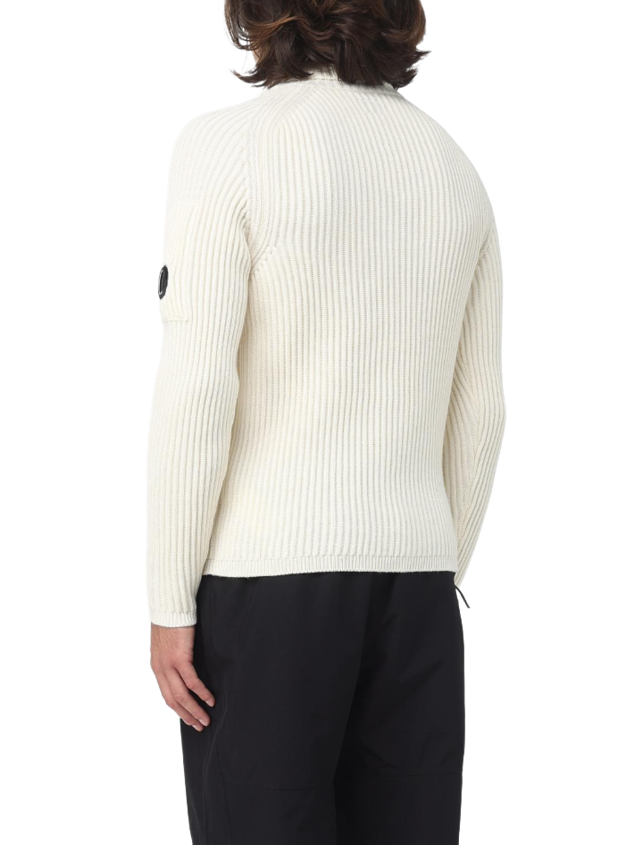 C.P. Company Men Turtle Neck re-wool Cream Sweaters White