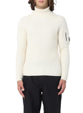 C.P. Company Men Turtle Neck re-wool Cream Sweaters White
