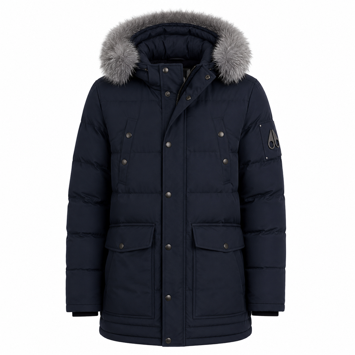 Moose knuckles Men Jacket Long Hooded Black