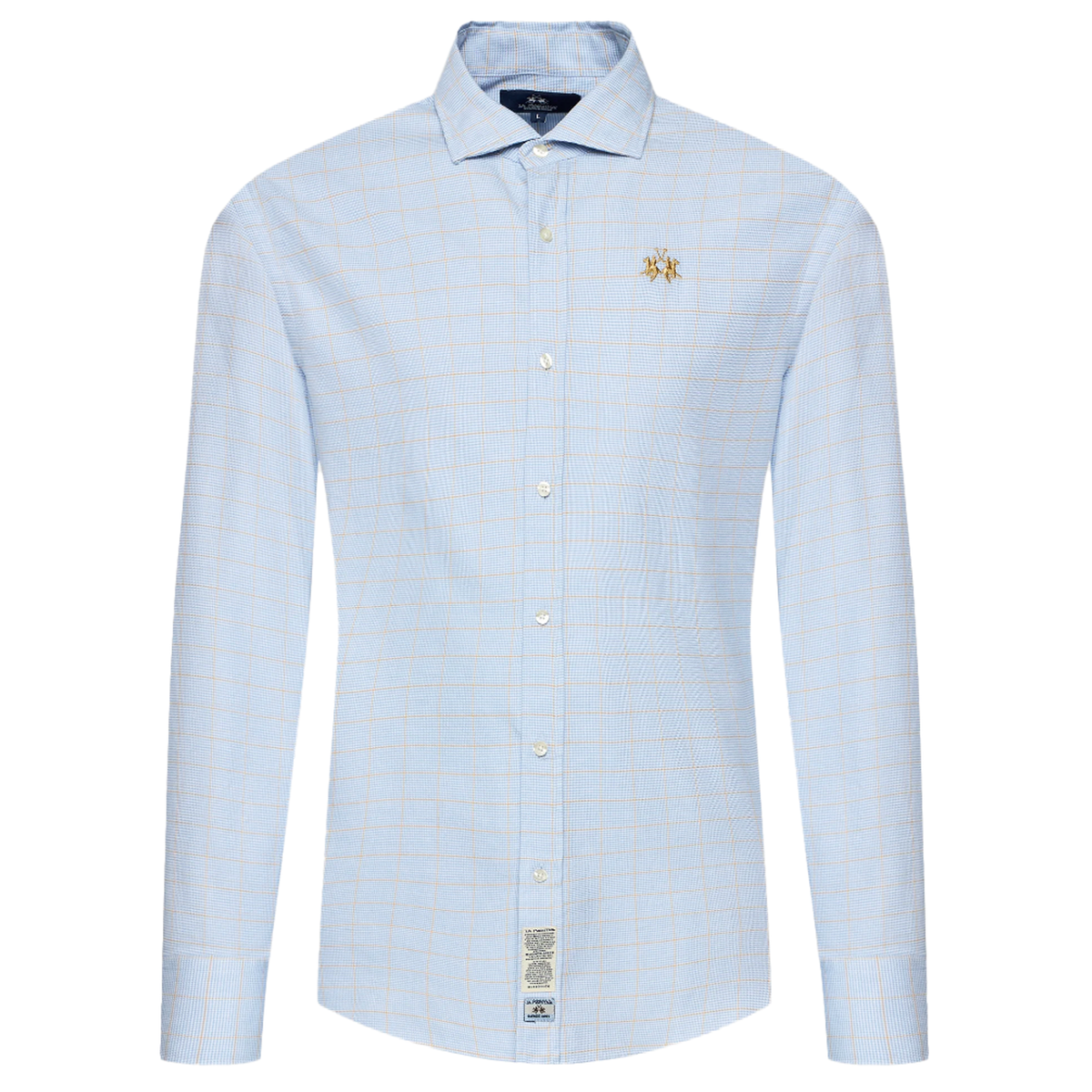 La Martina Men Shirt Dobby Poplin Light Blue