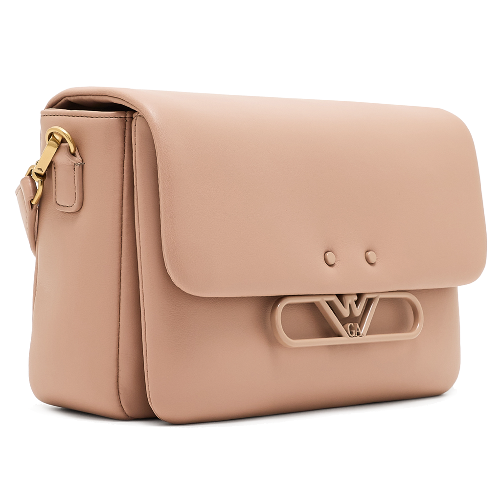 Emporio Armani Women Shoulder Bag Soft Leather Beige