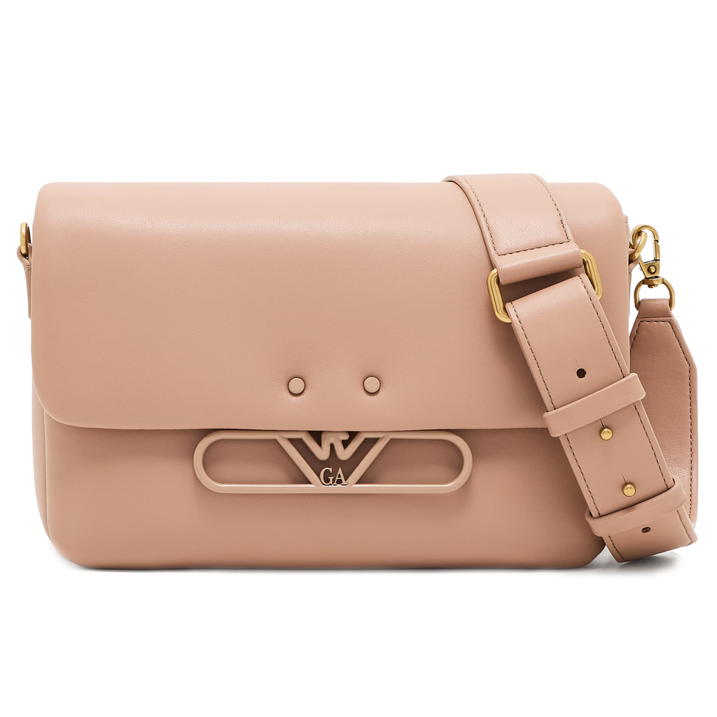 Emporio Armani Women Shoulder Bag Soft Leather Beige