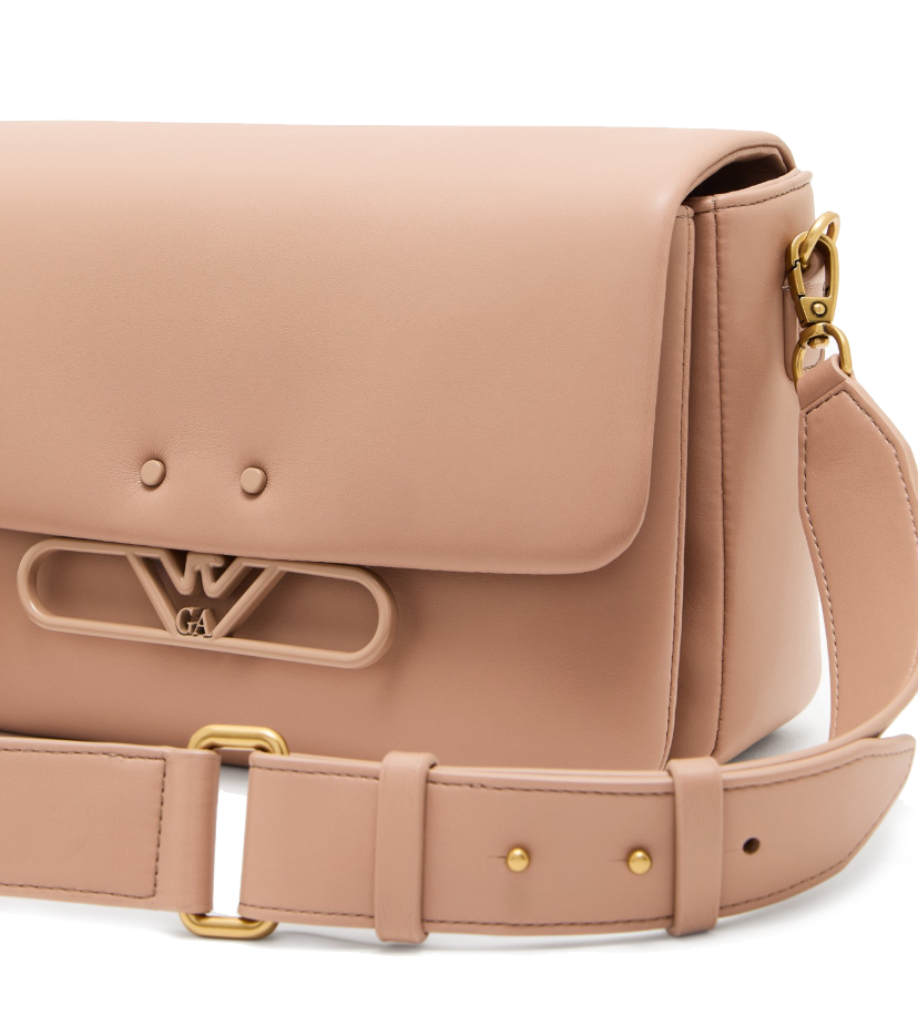 Emporio Armani Women Shoulder Bag Soft Leather Beige