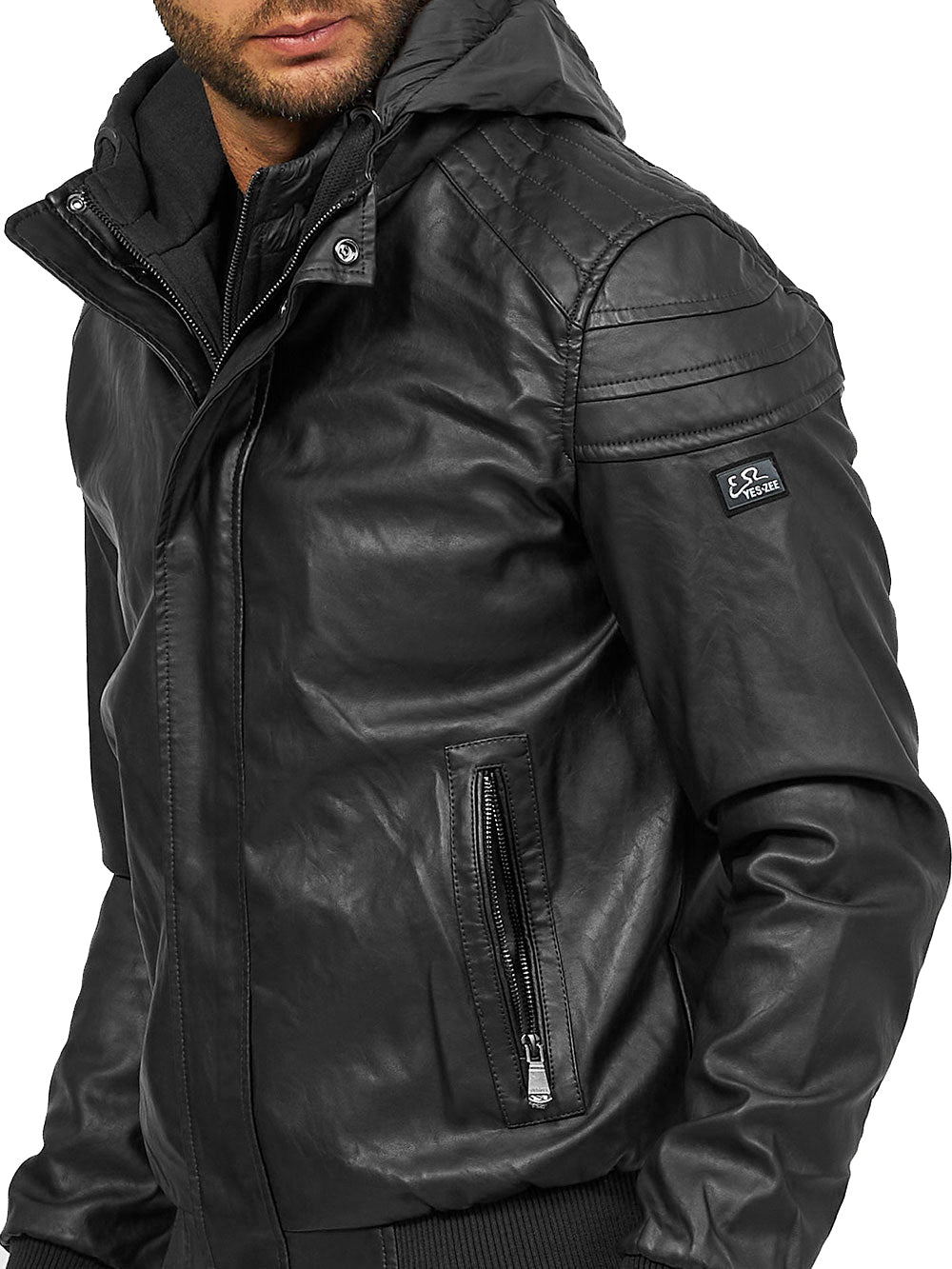 Yes Zee Men Jacket Ecopelle Black