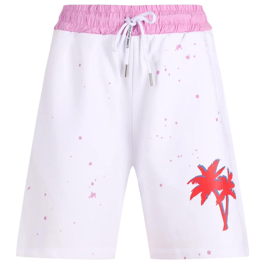 Comme Des Fuckdown Women Print Palme Shorts White