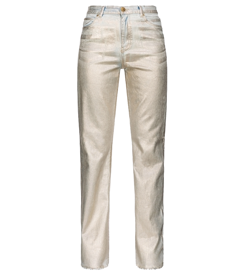 Pinko Women Jeans Roxanne Straight Silver Grey