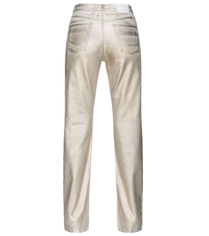Pinko Women Jeans Roxanne Straight Silver Grey
