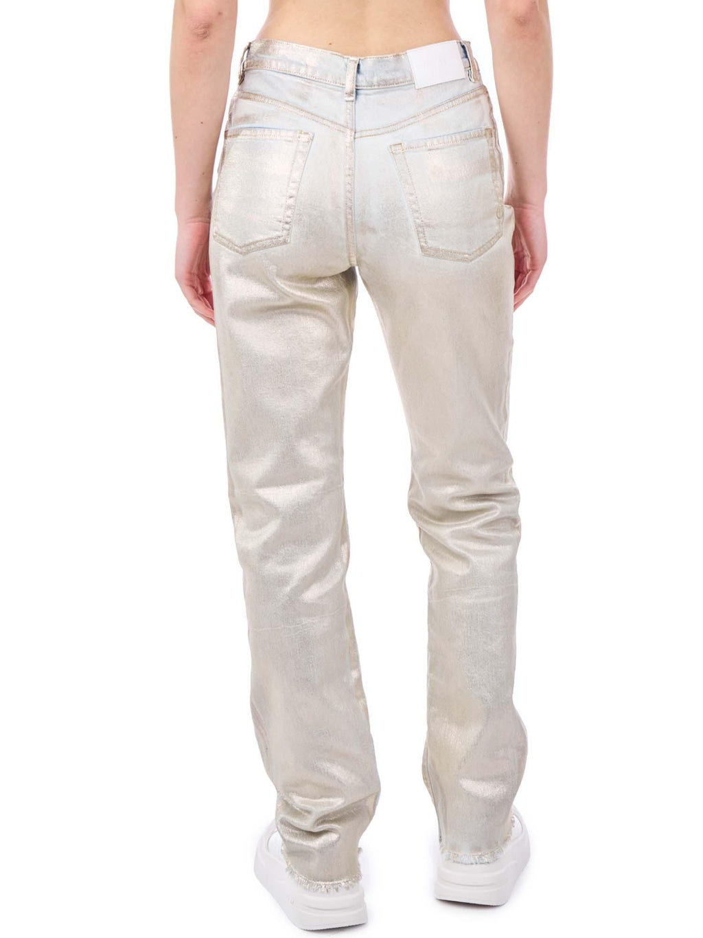 Pinko Women Jeans Roxanne Straight Silver Grey