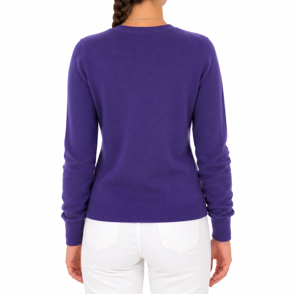 Emilio Romanelli Women Knit Cashmere Crew Neck Purple