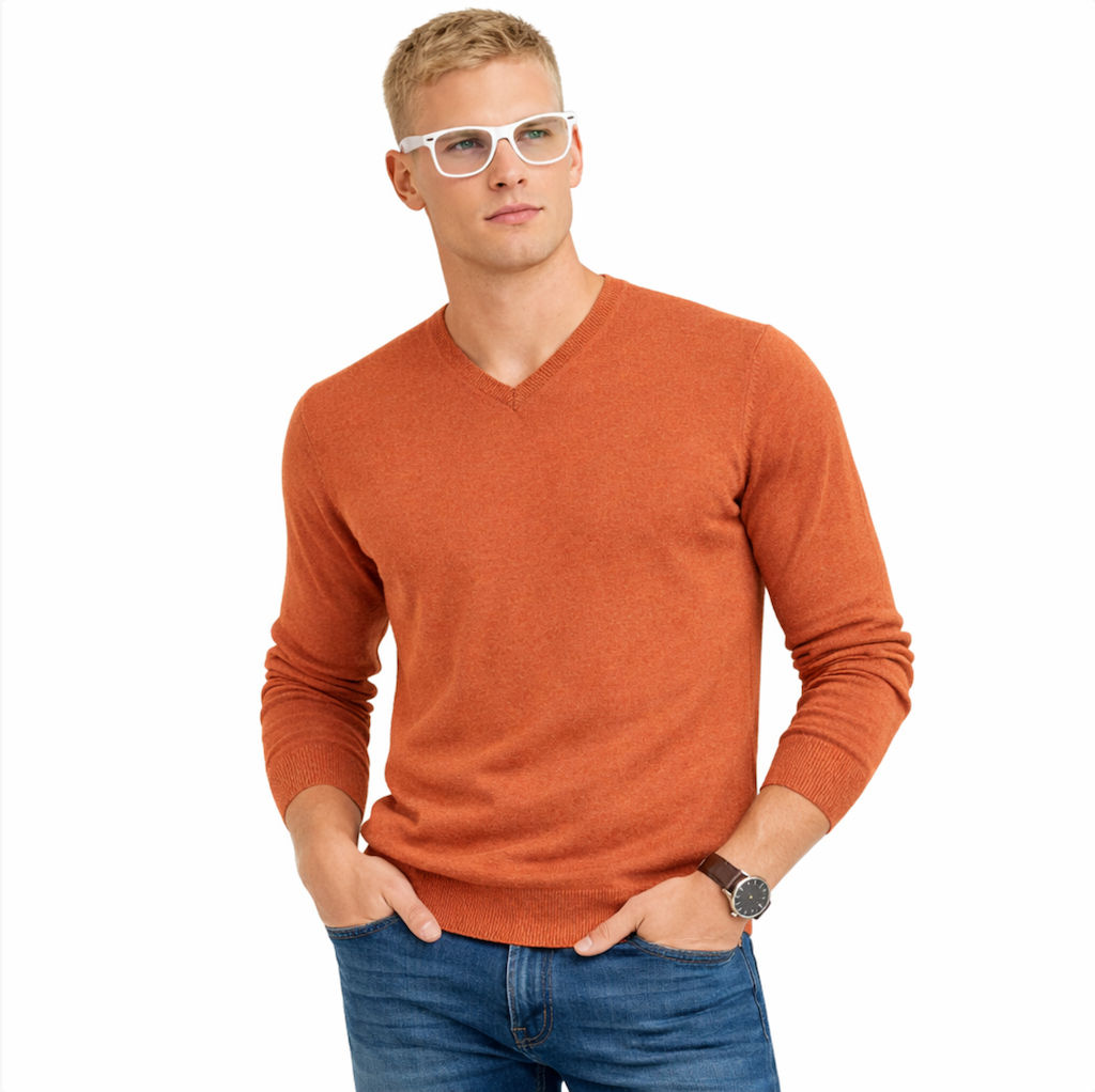 Emilio Romanelli Men Knit Gauge Orange