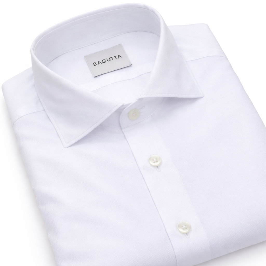 Bagutta Men Shirt Walter Neck Francese White