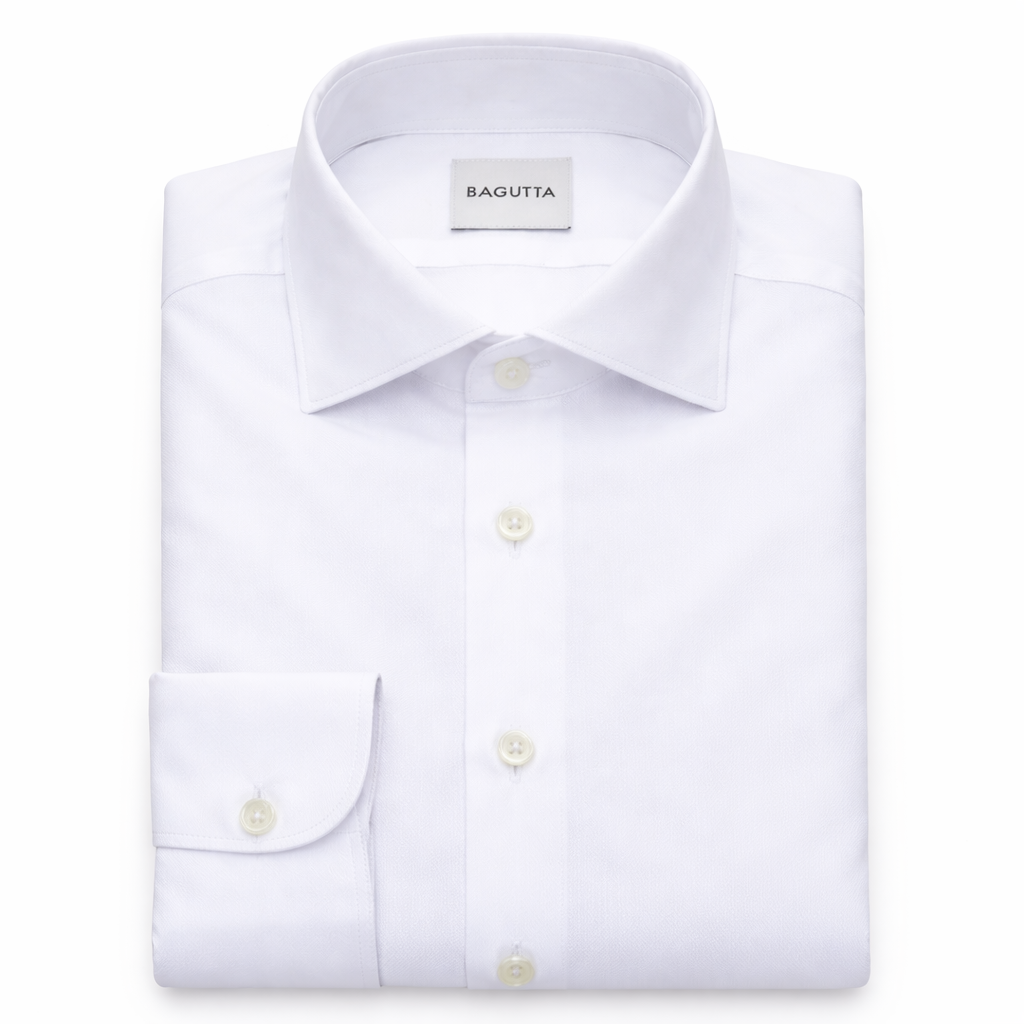 Bagutta Men Shirt Walter Neck Francese White