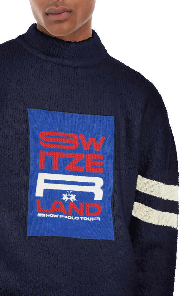 La Martina Men Turtle Neck Knit Blue