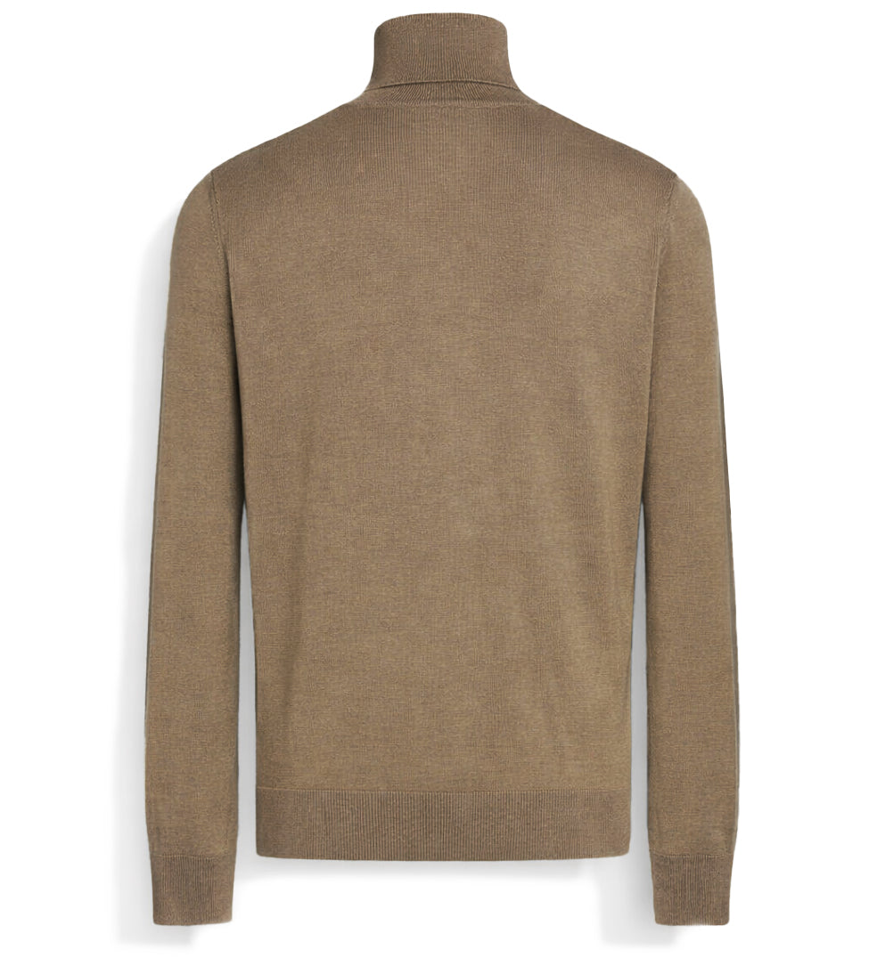 Emilio Romanelli Men Knit Turtleneck Gauge Brown