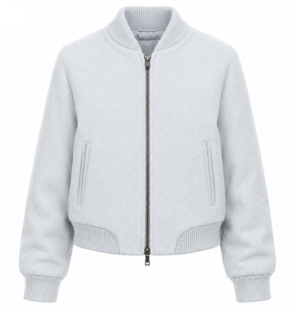 Loro Piana Fabric Women Bomber Ghiaccio Ice