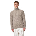 Alpha Studio Men Ciclista Trecce Cashmere Sweaters Beige
