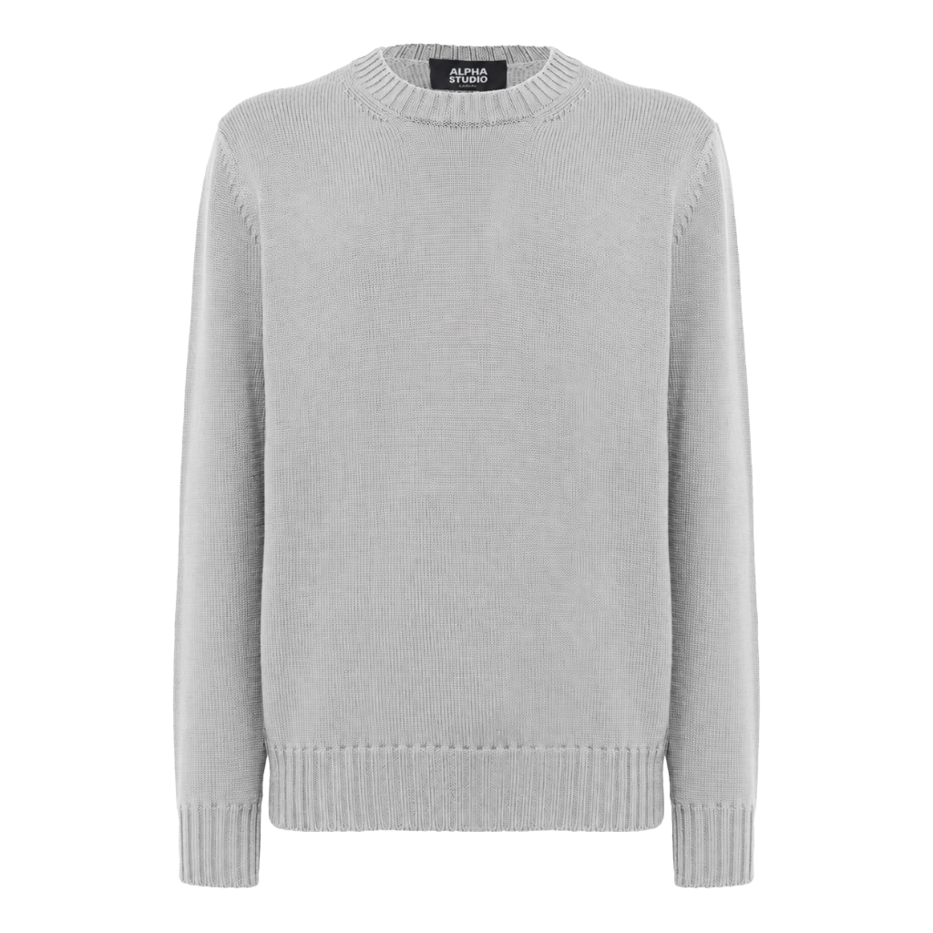 Alpha Studio Men Sweater Crew Neck Nuvola Grey