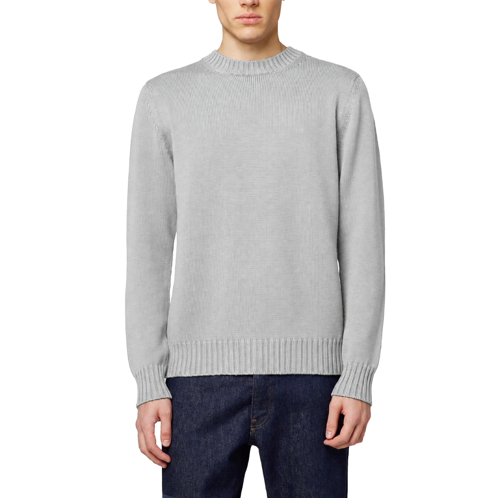 Alpha Studio Men Sweater Crew Neck Nuvola Grey