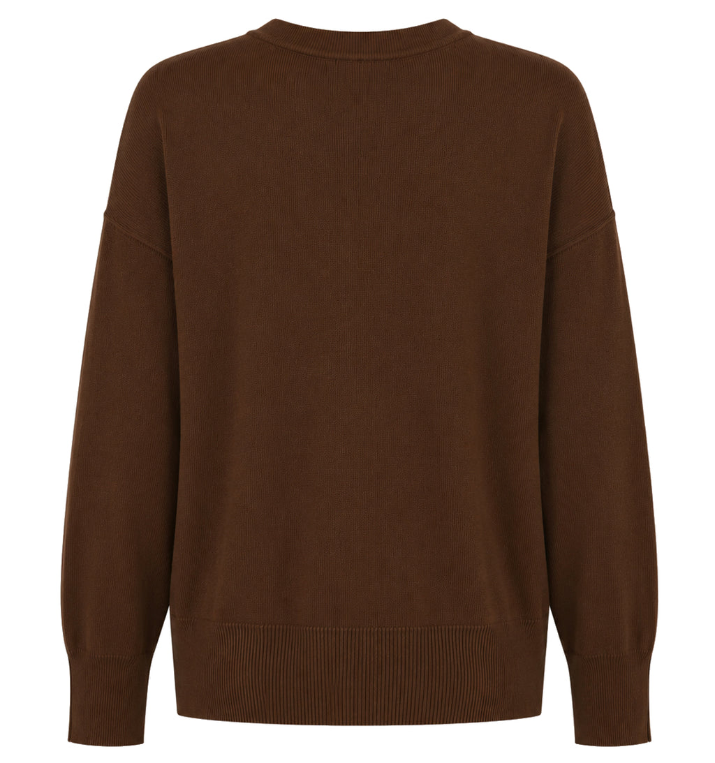 Alpha Studio Women Crew Neck seta-cashmere Sweaters Brown