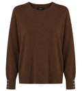 Alpha Studio Women Crew Neck seta-cashmere Sweaters Brown