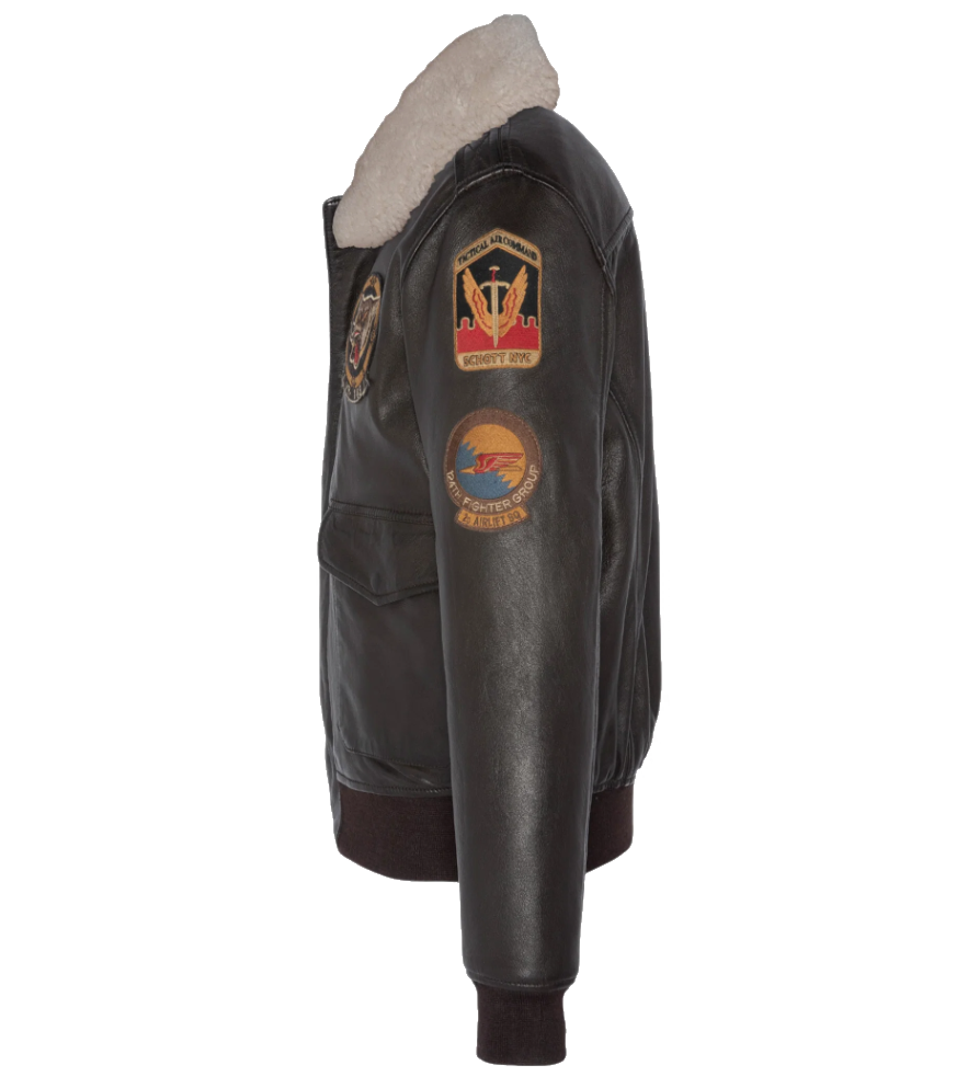 Schott NYC Men Jacket Badge Pilot Brown