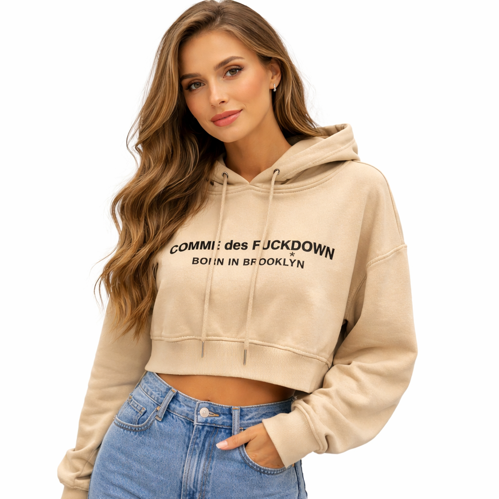 Comme Des Fuckdown Women Sweatshirt Hooded Brown