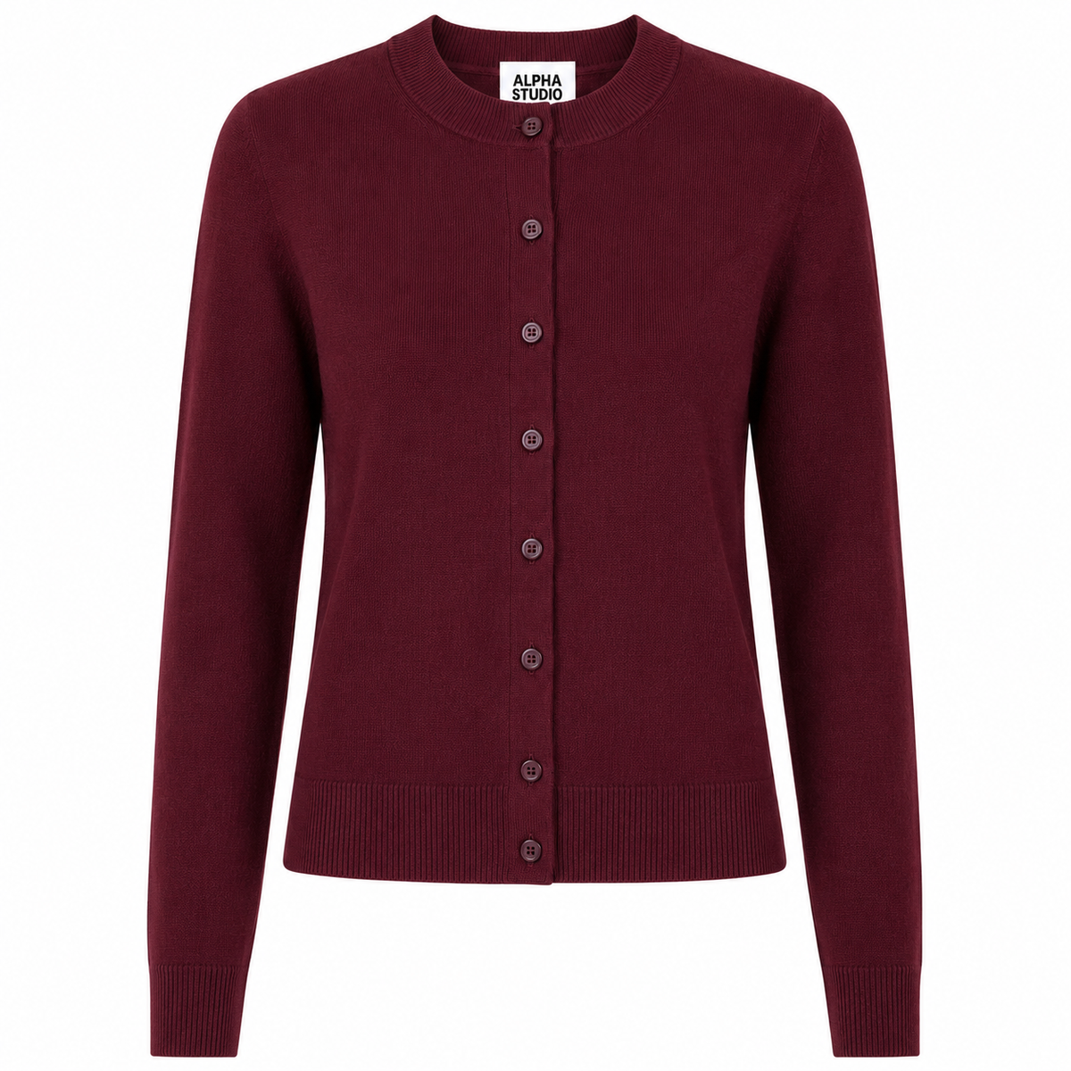 Alpha Studio Women Rebecca Cropped Long Retrò Sweaters Red