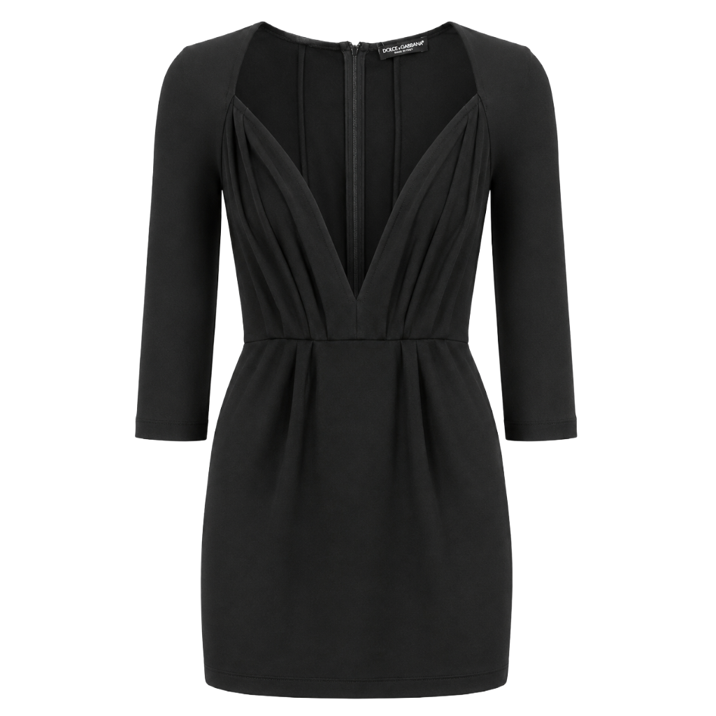 Dolce & Gabbana Women Dress Short V-Neck Black