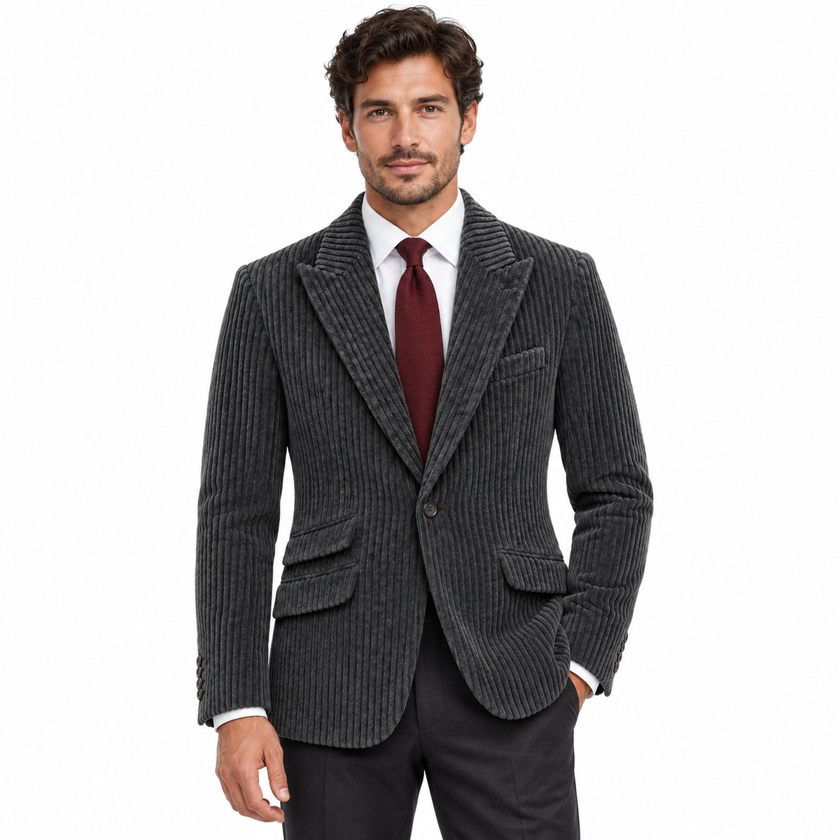 Dolce & Gabbana Men Jacket Velvet Coste Black