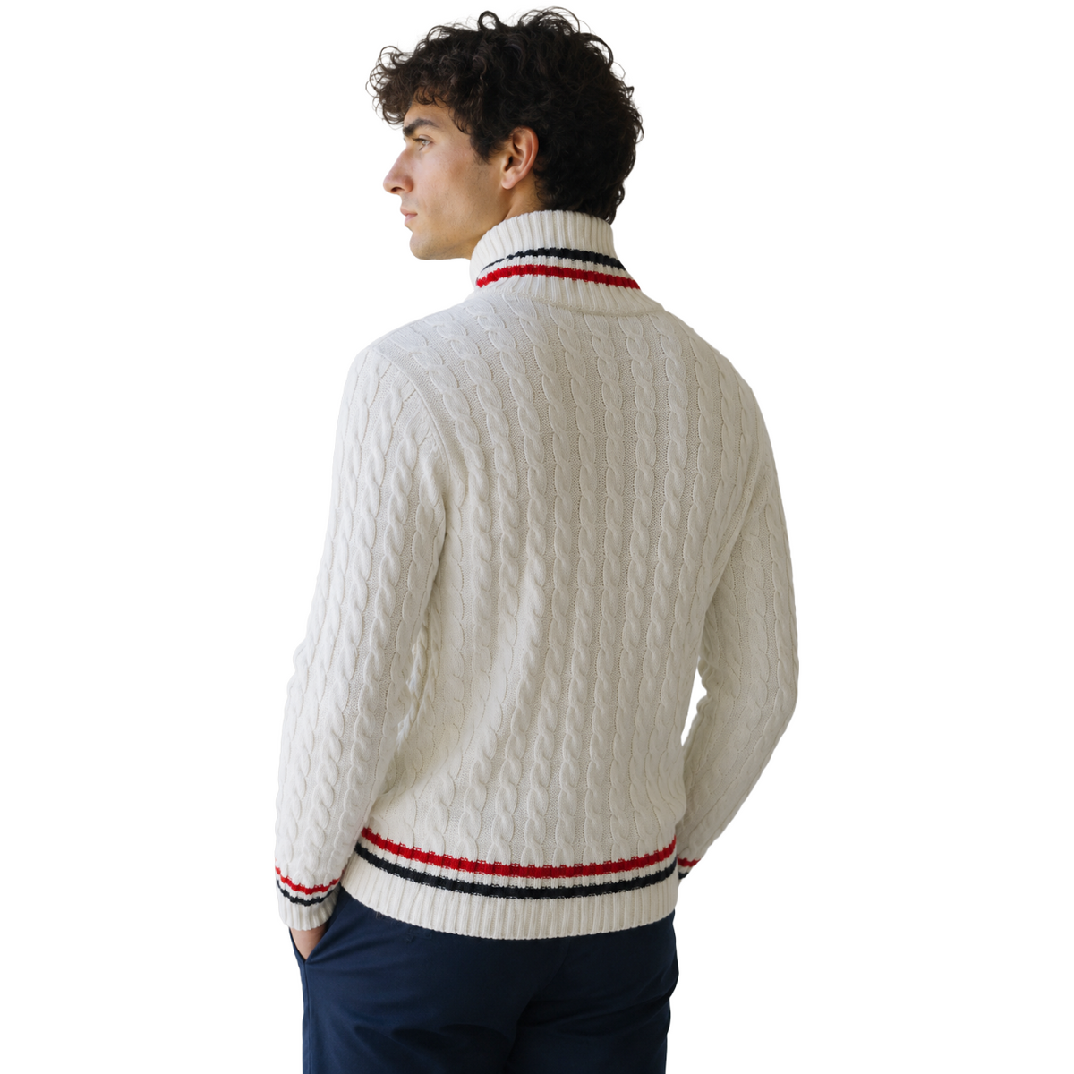 Balmain Men Sweater Turtleneck White