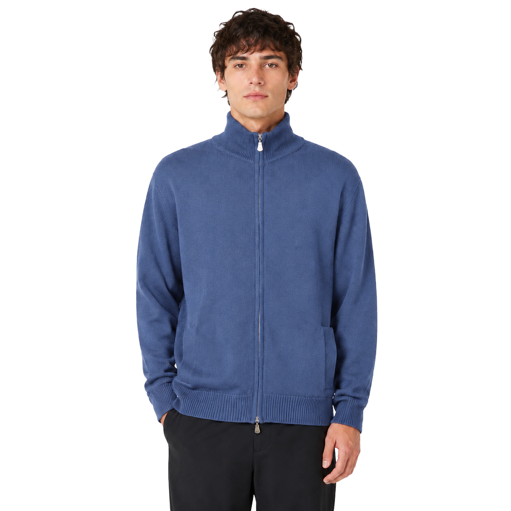 Alpha Studio Men Sweatshirt Zip Light Blue