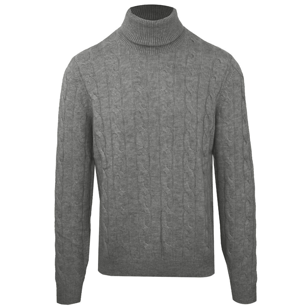 Malo Men Turtleneck Trecce Calamita Grey