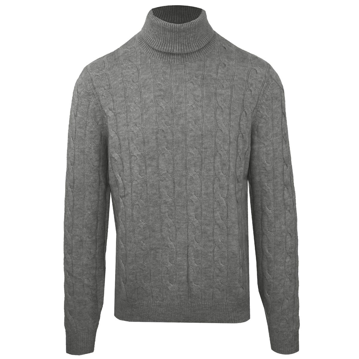 Malo Men Turtleneck Trecce Calamita Grey
