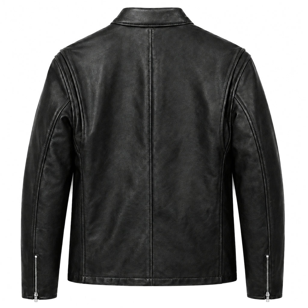 Schott NYC Men Jacket Leather Capra Brown Black