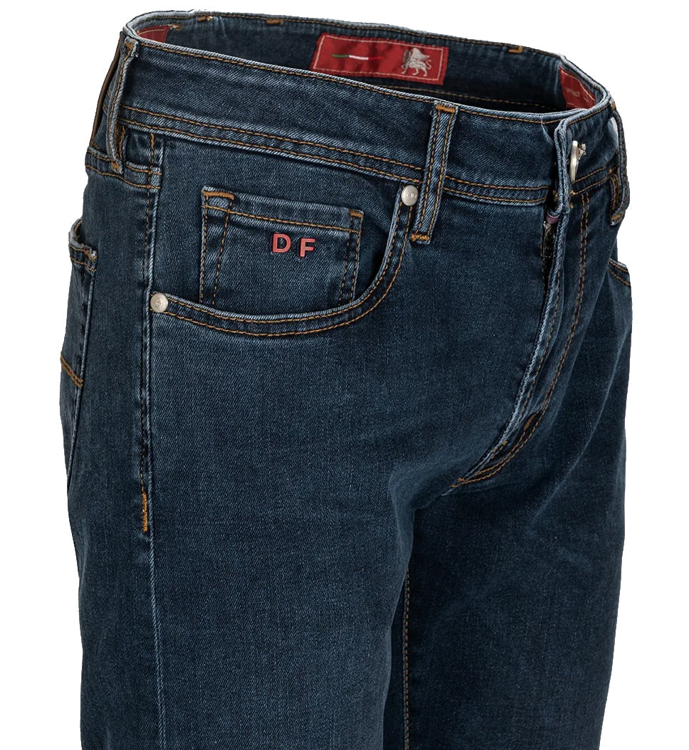 Tramarossa Men Navy Distressed r-elax Tobacco Jeans Blue